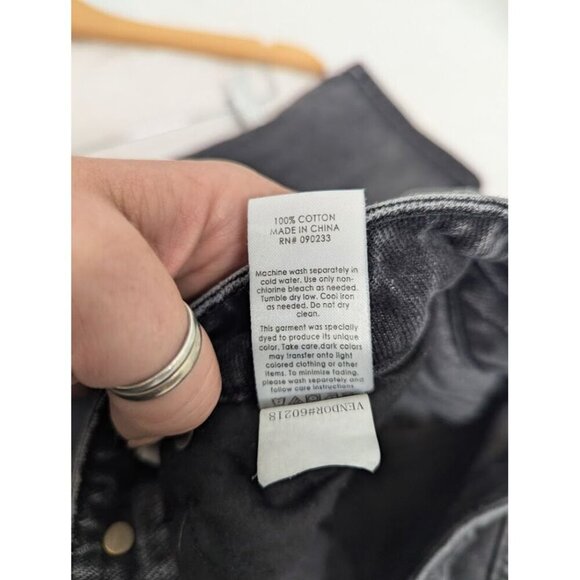 PACSUN Black Wash Denim Mom Jean Size 26 High Rise Straight Leg 28" inseam H12 - Picture 5 of 9